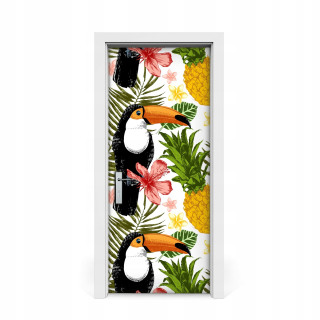 Nálepka na dvere Toucan a ananás 85x205