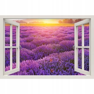 Okno 3d na stenu okna levanduľa 150x100