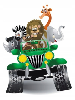 Nálepka na stenu pre deti 165 cm Jeep Safari 2