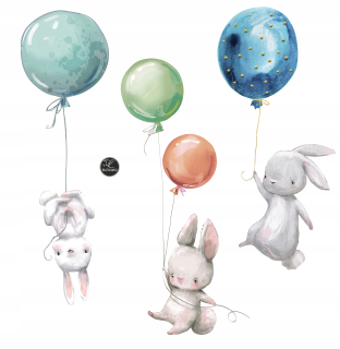 Nálepka na stenu pre deti Bunny, xxl balóny
