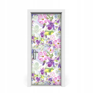 Nálepky na dvere Purpurové kvety 85x205