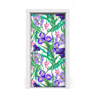 Nálepky na dvere Iris Flowers 95x205