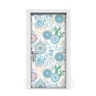 Slepky na dvere kvety v vintage 95x205