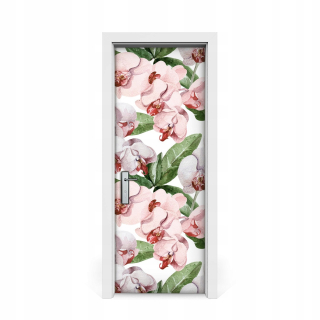 Dvere pre dvere tečúce kvety orchidei 75x205