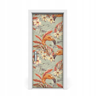 Nálepky na dvere obrázok Flamingo 85x205