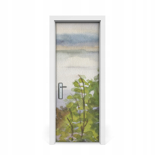 Nálepky na dvere jarná krajina 75x205