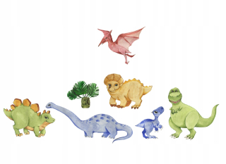 Nástenné nálepky dinosaury xxl 120x150cm set