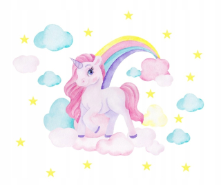 Nálepky na stenu Unicorn Dúhové oblaky 100x100