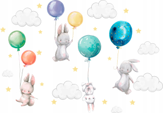 Bunny nástenné nálepky balóny pre deti 150