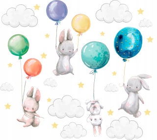 Bunny nástenné nálepky Balóny pre deti 200