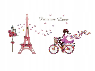 Nástenné nálepky bicykel parížska veža eiffel
