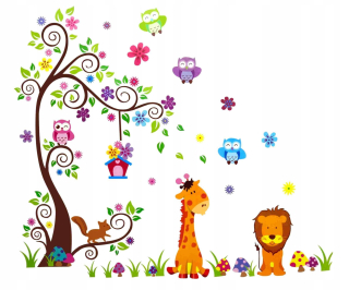 Nástenné nálepky strom Tree Animal xxl