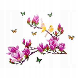 Nálepky na stenu vetvy, vtáky Magnolia