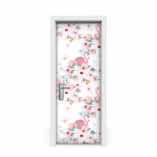 Nálepky na nálepky na dverách Flamingo a Flowers 75x205
