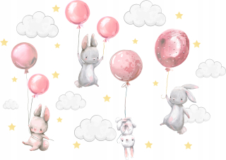 Bunny nástenné nálepky Balóny pre deti 100 3