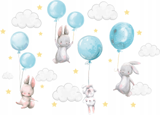 Bunny nástenné nálepky Balóny pre deti 100 4
