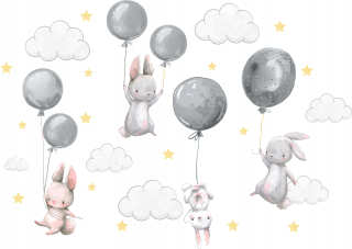 Bunny nástenné nálepky Balóny pre deti 100 5