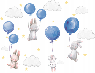 Bunny nástenné nálepky Balóny pre deti 150 6