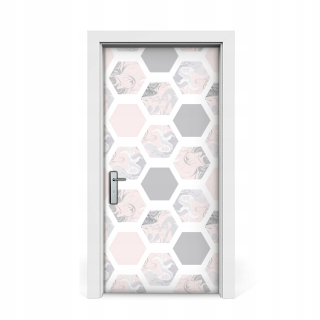 Samolepiaca nálepka na dvere Hexagons 95x205