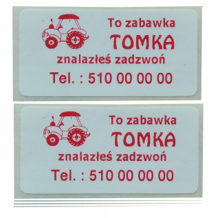 Vodotesné nálepky farieb názvov nálepiek 60 ks