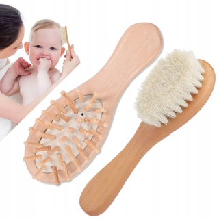 Drevená detská kefa z čistej prírodnej vlny New Baby Care