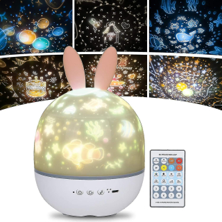 Nočné svetlo Detská lampa Star Projector, 360 Musical