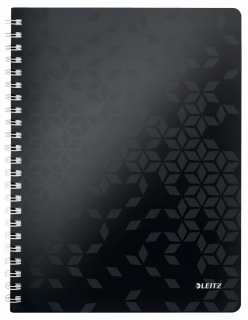 Leitz Wow A4 Notebook v šachovni 80 kariet čierne