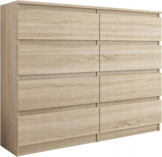 Moderná zásuvka 140 cm skrinka 8 zásuviek Sonoma Pl