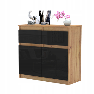 Moderná komoda Ola, priestranný 80 cm, vysoký lesk
