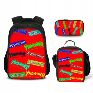 Nový školský batoh mládeže Thrasher Set 3 PCS