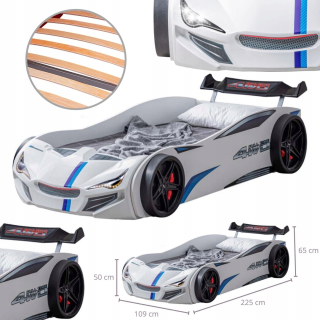 O2 lôžko Musvenus gt 1 ekologické auto lôžko LED biele