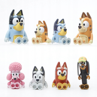 Originálne figúrky z Bluey Fairy Tale s darčekom pre rodinu 8 PCS