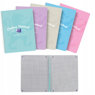 Oxford Kołozeszyt Notebooks A4 80 Campus Pastel X5