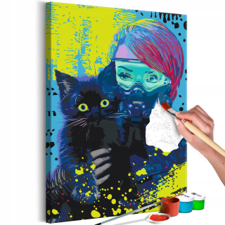 Maľovanie obrazu- Cyberkot 40x60