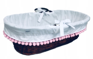 Mojžišový košík na košík s pompoms