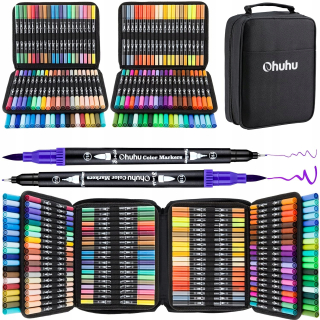 OHUHU Double -ded Pens, tenké trhy 160 ks