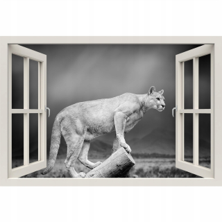 Dýha 3D okenné zvieratá Cat Puma 120x80