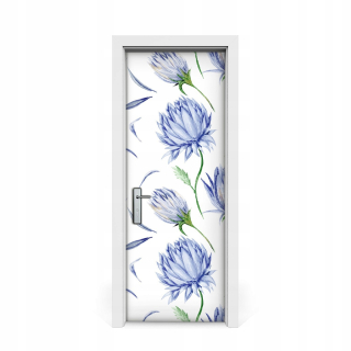 Dýha pre dvere maľované indigo kvety 75x205