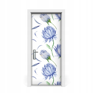 Dýha pre dvere maľované indigo kvety 85x205