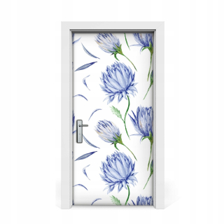 Dýha pre dvere maľované indigo kvety 95x205