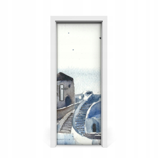 Dýha na dverách Santorini ostrov Grécko 75x205