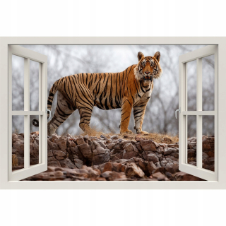 Stena dýha 3D okenné zvieratá Tiger 120x80