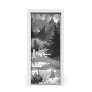 Nálepka na dýhu Dvere Dark Forest Watercolor 85x205