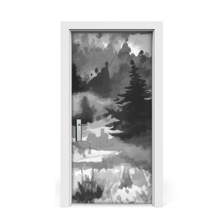 Nálepka na dýhu Dvere Dark Forest Watercolor 95x205