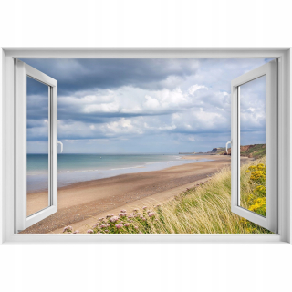 Okno 3d nálepka na stenu Beach Wybzeże 90x60