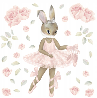 Pastel Bunny balerína nástenné nálepky