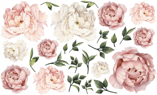 Peoni Flowers Pivonies Stuety for Wall 100x60 XL
