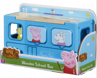 Peppa - Drevené triedičské autobus, TM Hračky