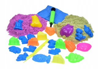 Kinetický piesok 2 kg plus formy a pieskovisko