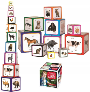 Hrajte pyramídu Dvojjazyčné zvieratá Montessori +1
